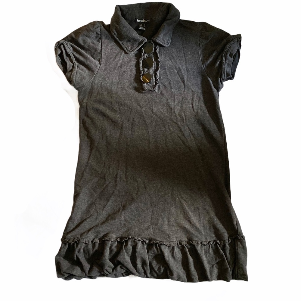 Kensie gray dress with ruffle hem